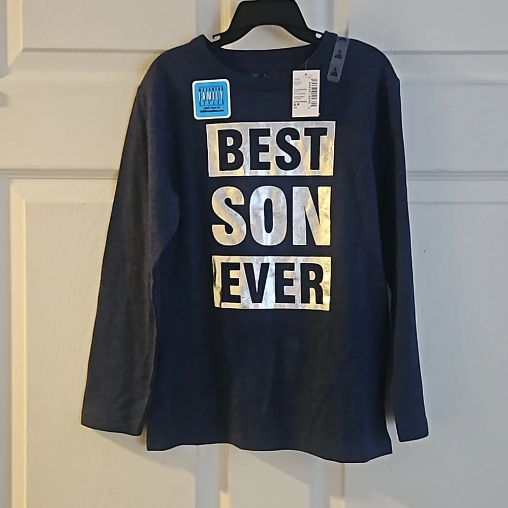 THE CHILDREN'S PLACE BEST SON EVER LONG SLEEVE TEE: BLUE: NEW WITH TAGS: SIZE S